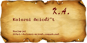 Kolozsi Acicét névjegykártya